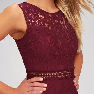 Lulus Burgundy Lace Maxi Dress